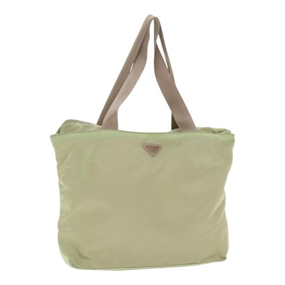 PRADA Tote Bag Nylon Beige Silver - Picture 1 of 16
